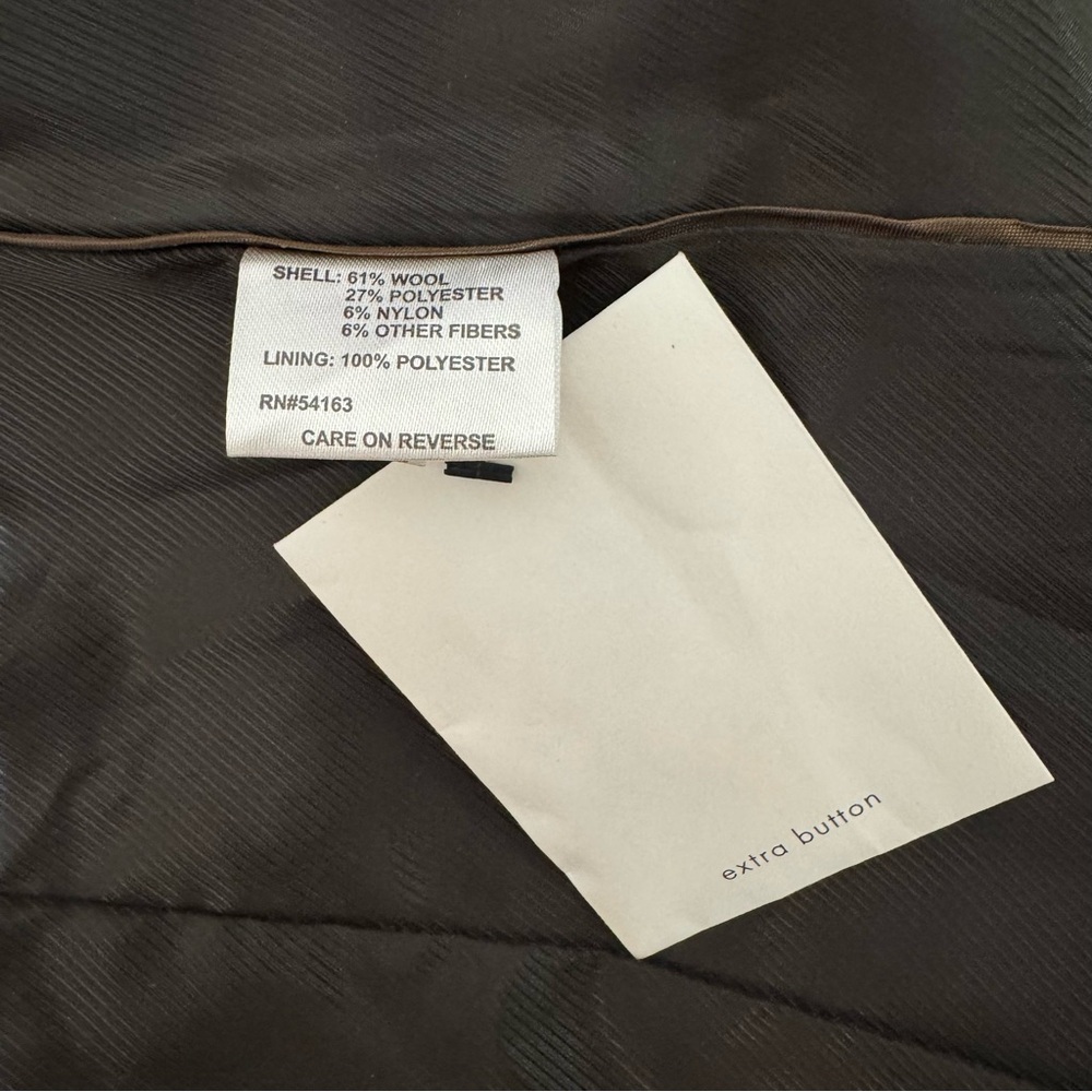 NWT Calvin Klein Single Breasted Wool Pea Coat Winter Dress Coat Mustard Size 6 - Picture 13 of 14